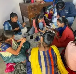 Upcycled fabric products made by India Recycles from donated textiles